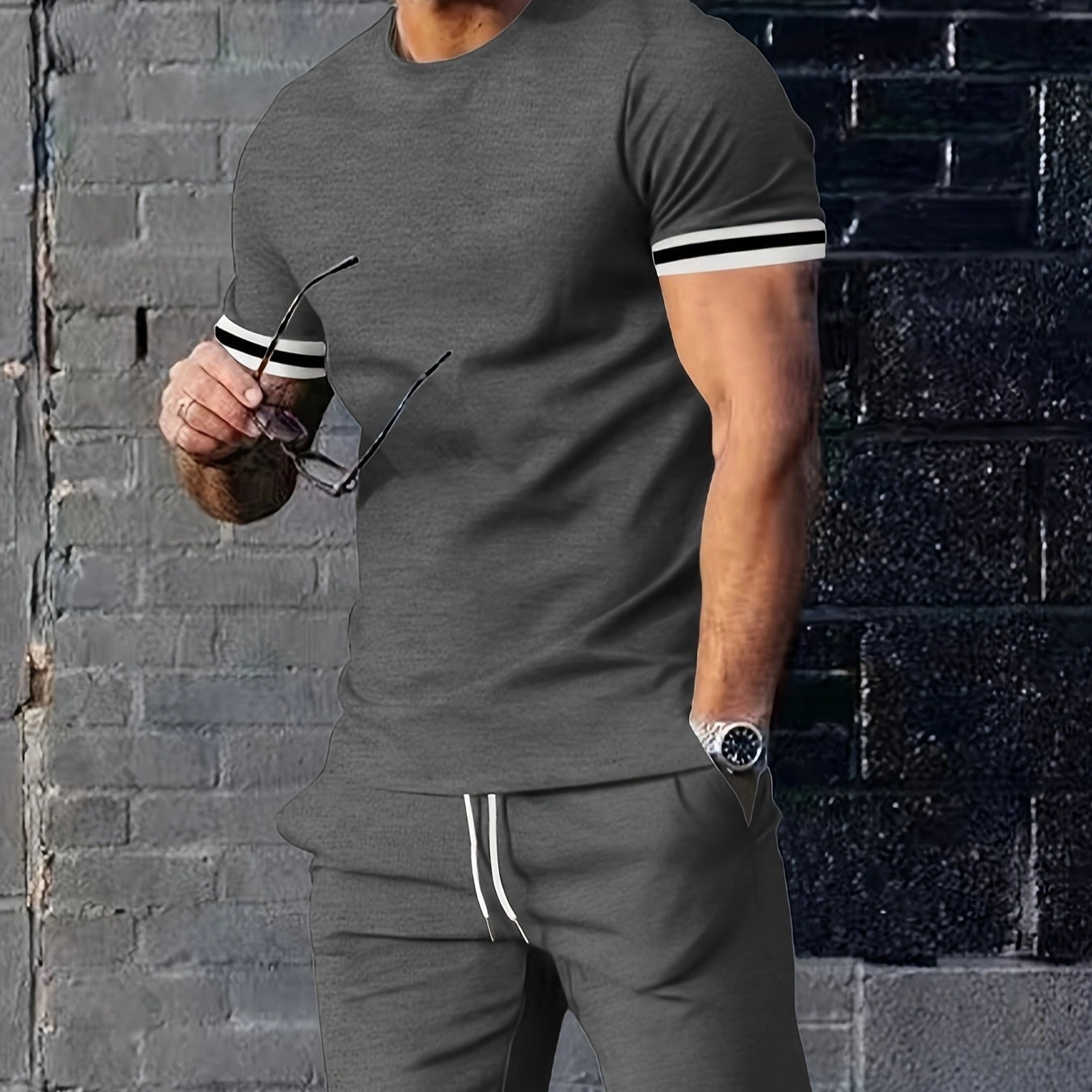 Men's Short-sleeved T-shirt Shorts Two-piece Set