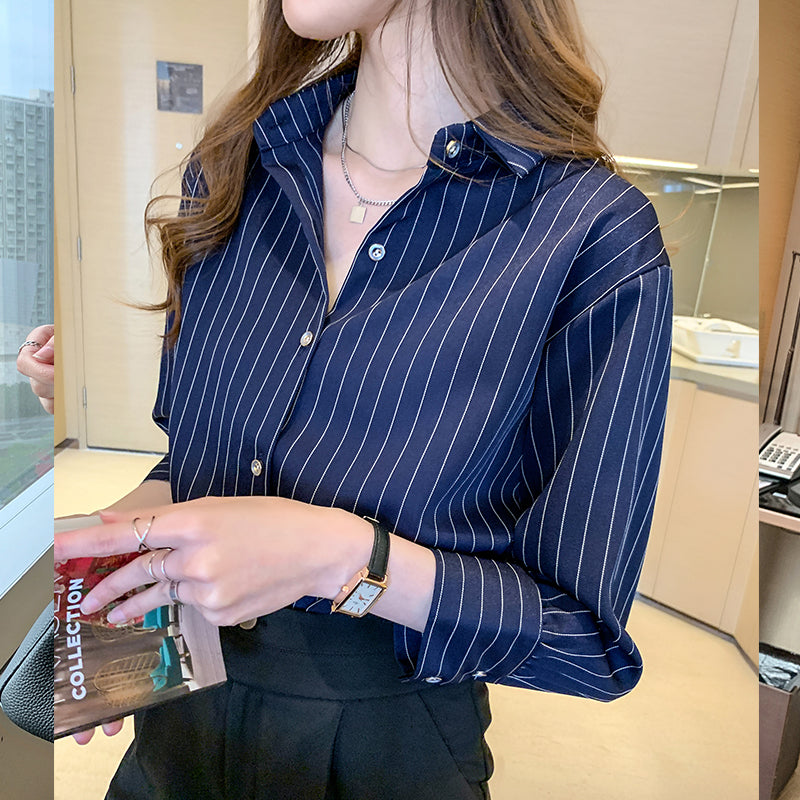 Chiffon  Striped Shirt