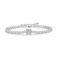 Rubik's Cube - A Fashionable And Light Luxury Jewelry Silver Bracelet And Bracelet Set With Top-quality Moissanite, S925 Silver Electroplated Platinum
