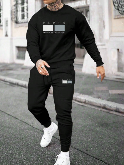 Round Neck Sweater Casual Sports Suit