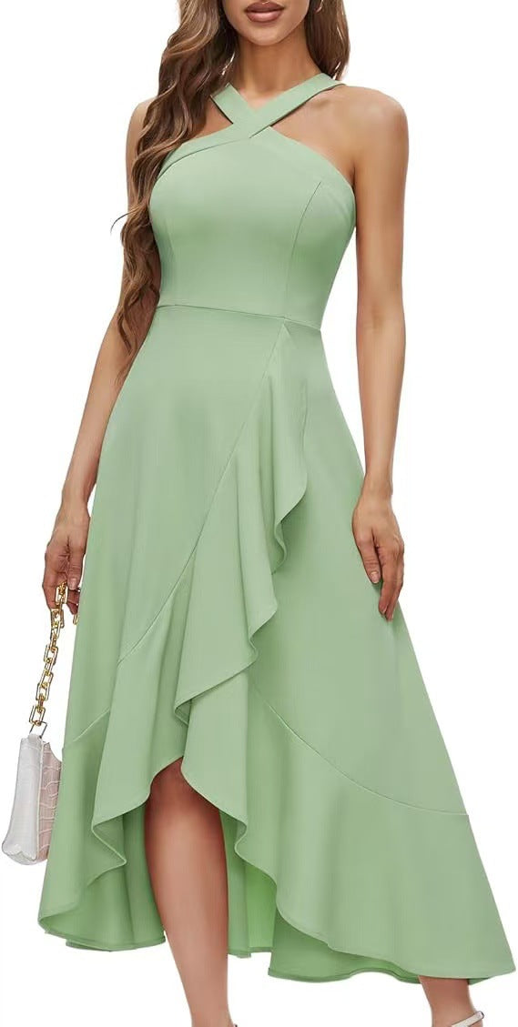 New Off-the-shoulder Bridesmaid Ruffle Women's Dress