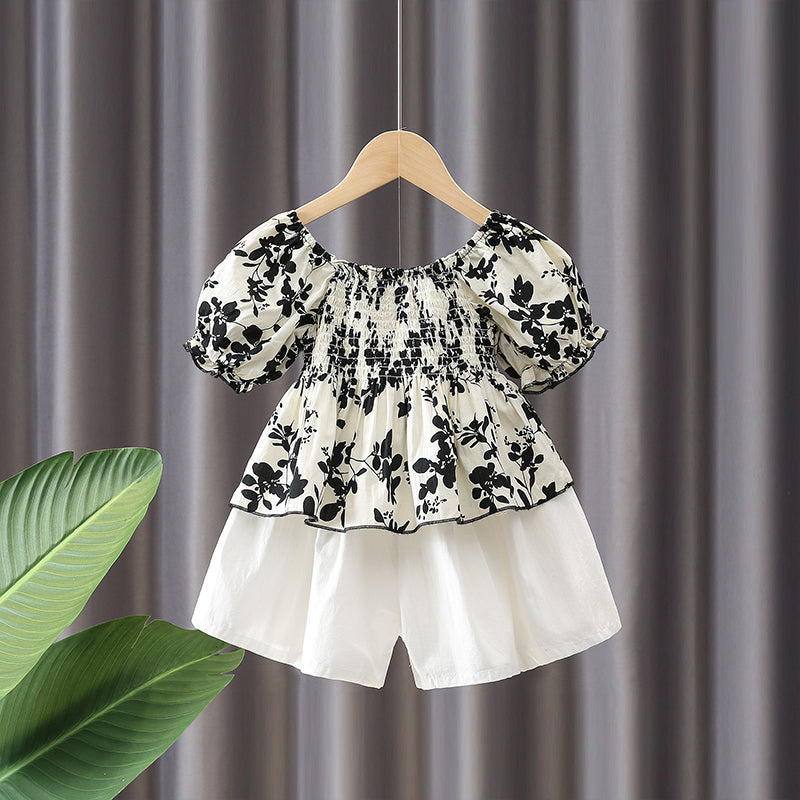 Girls Summer Suit Baby 1 6 Years Old 2 Children 3 Small Children's Clothing Western Fashion Girl