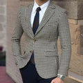 Mens Slim-Fit Single-Breasted Suit In A Fashionable Houndstooth Pattern