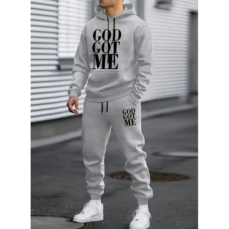 Men's Hoodie And Pants Two-Piece Set