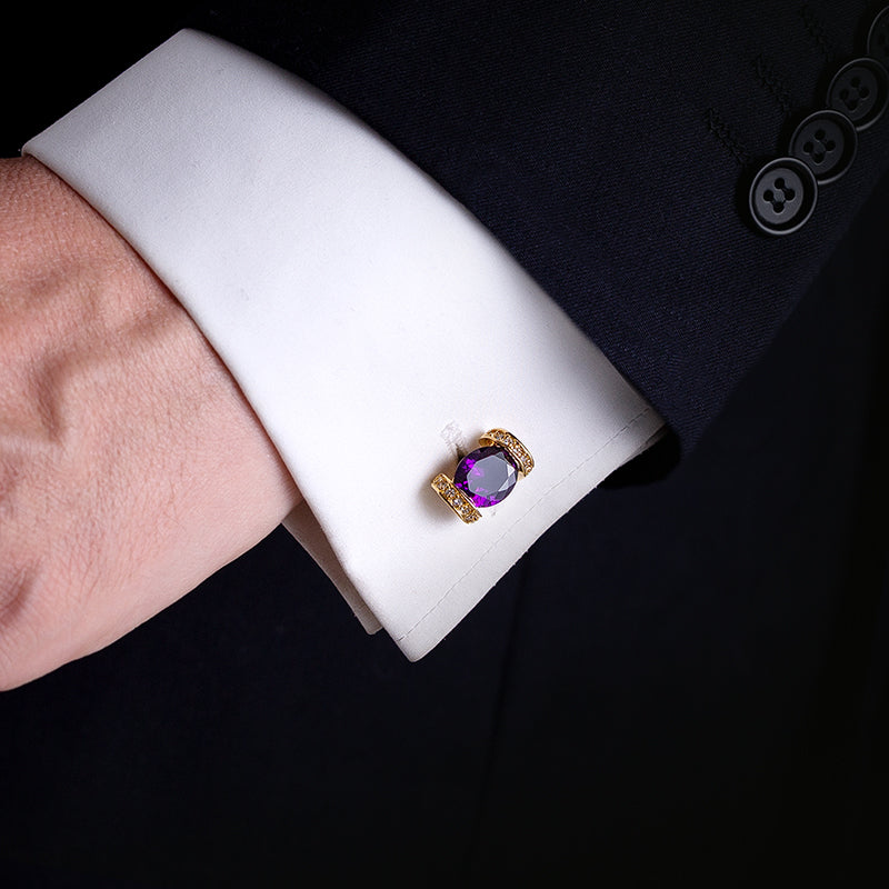 Men’s Purple Copper Cufflinks – Diamond Sadaf Canada