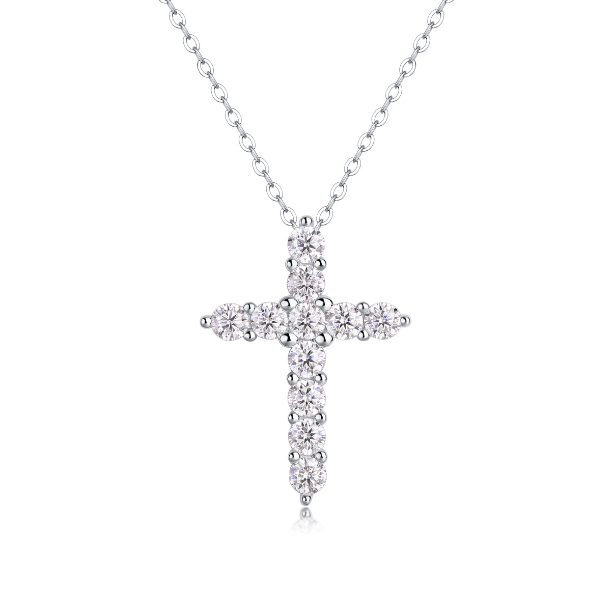 Faith - A Fashionable And Trendy Necklace Pendant Set With Top-quality Moissanite S925 Silver And Platinum-plated Gold Can Be Tested With A Diamond Pen In Gold Rose Gold
